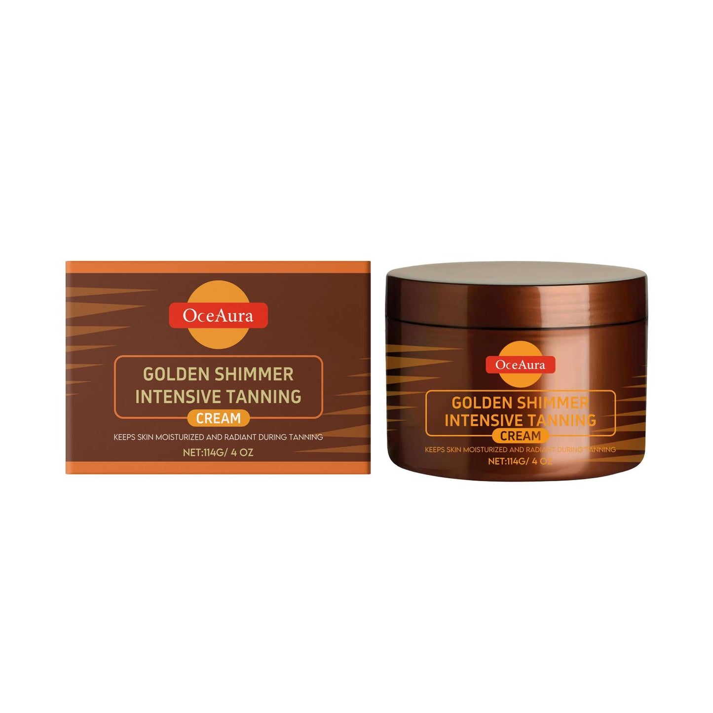 Golden Shimmer Intensive Tanning Cream - Body Care Moisturizer with Mica