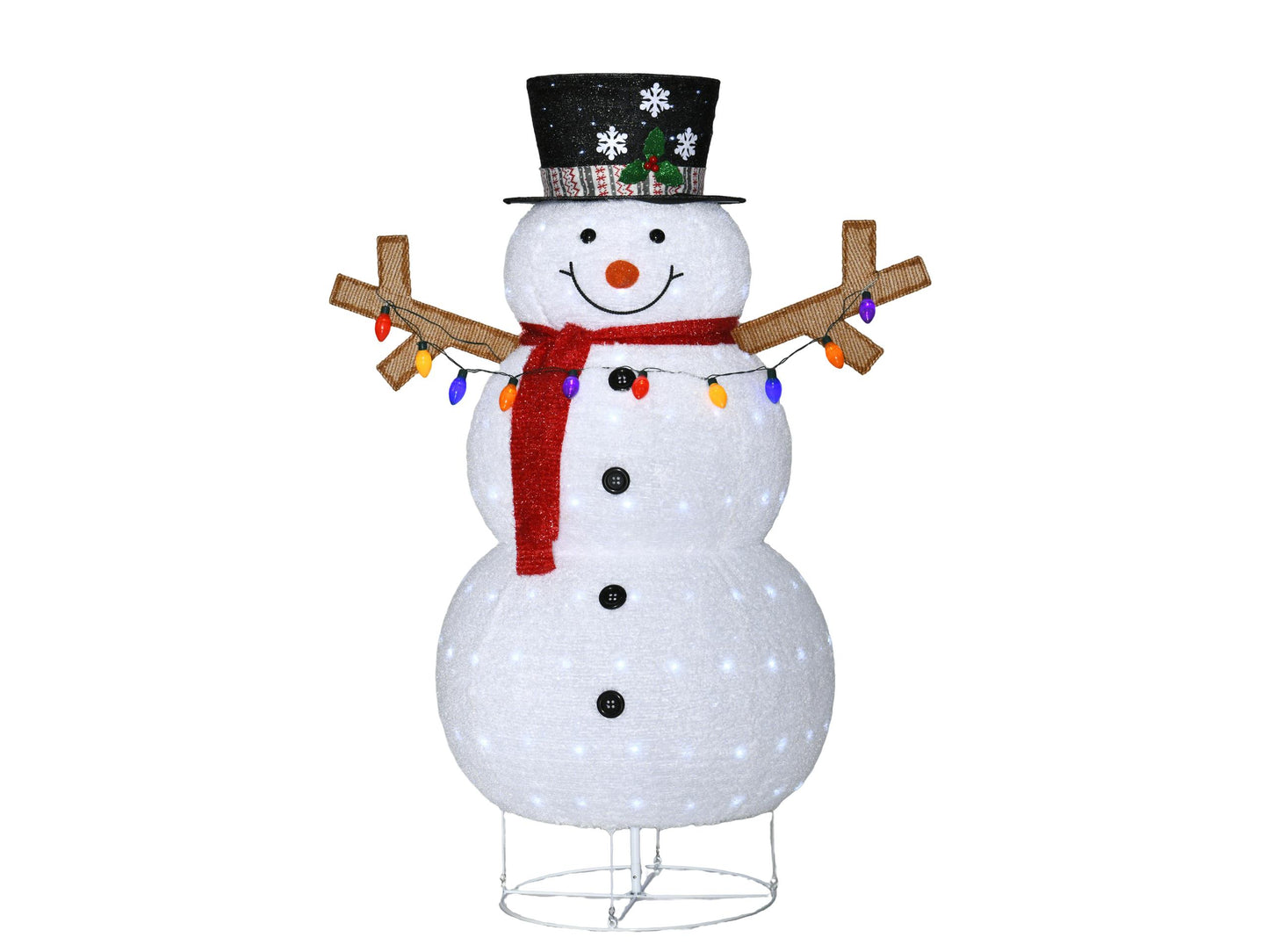 Plush Lantern Snowman with Warm LED Lights for Christmas Decor