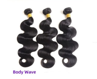 Human Hair Extension Bundles - Natural, Body Wave, Kinky Curly & Water Wave Styles