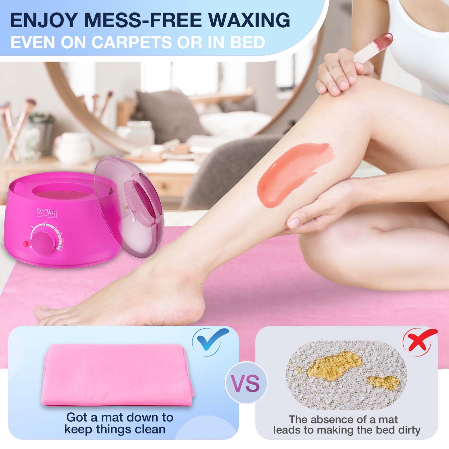 Professional At-Home Hair Removal Waxing Kit with Wax Warmer and Beads