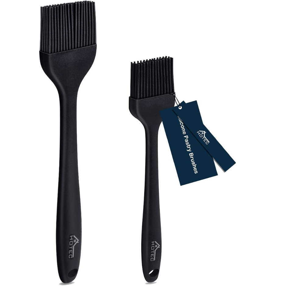 2-Pack Heat-Resistant Silicone Basting Brushes - Black