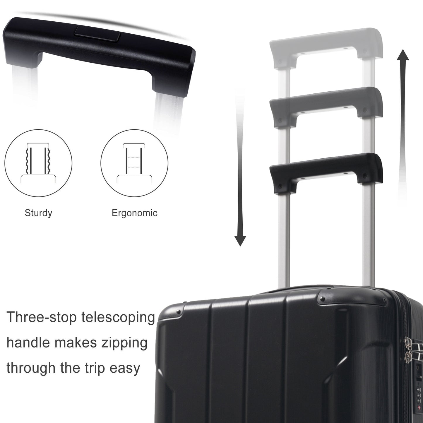 20-Inch Lightweight Hardshell Carry-On Luggage with Spinner Wheels