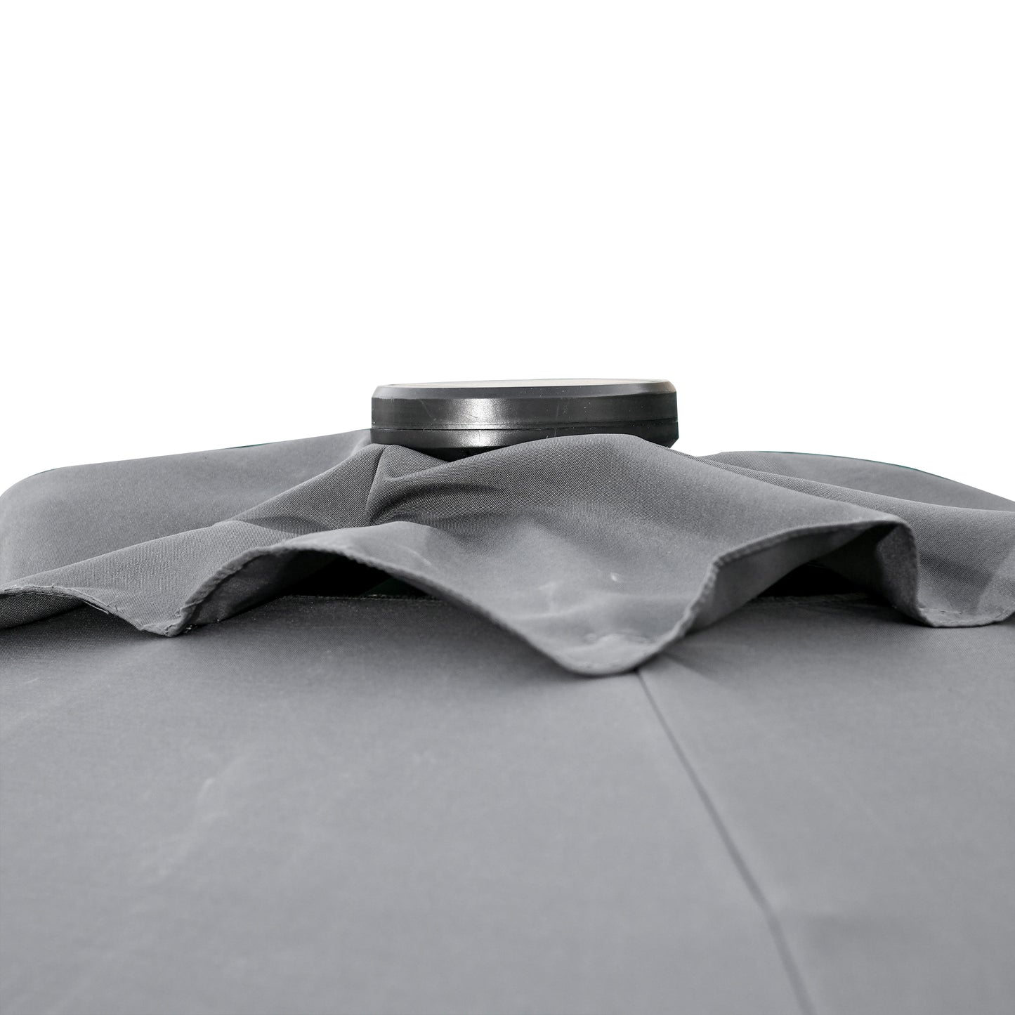 9x7 Ft Patio Umbrella with Crank and Solar LED Lights - Gray