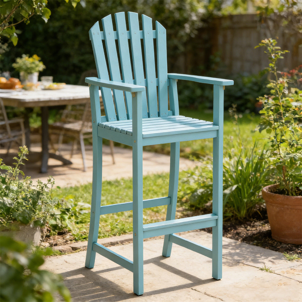 Tall Adirondack Chair With Armrests And Footrest Acacia Wood For Deck