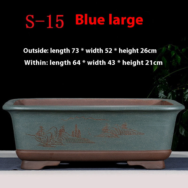 Rectangular Non-Porous Rockery for Bonsai Trees Garden Decor