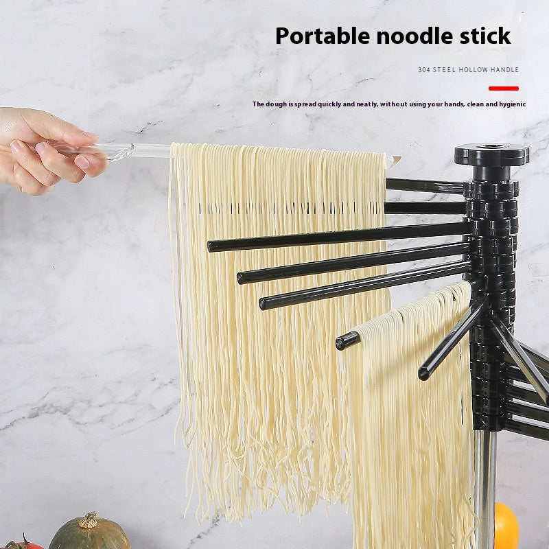 Noodle Hanger Rotating Surface Organizer Kitchen Storage Black & Transparent