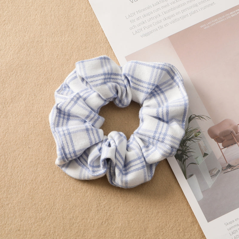 Plaid Print Cotton Hair Tie