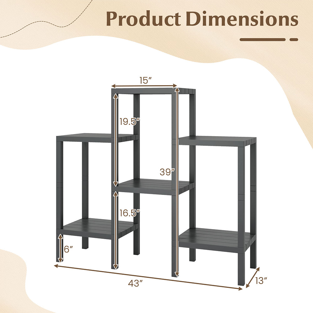 6 Tier Plastic Modular Storage Shelves For Living Room And Kitchen