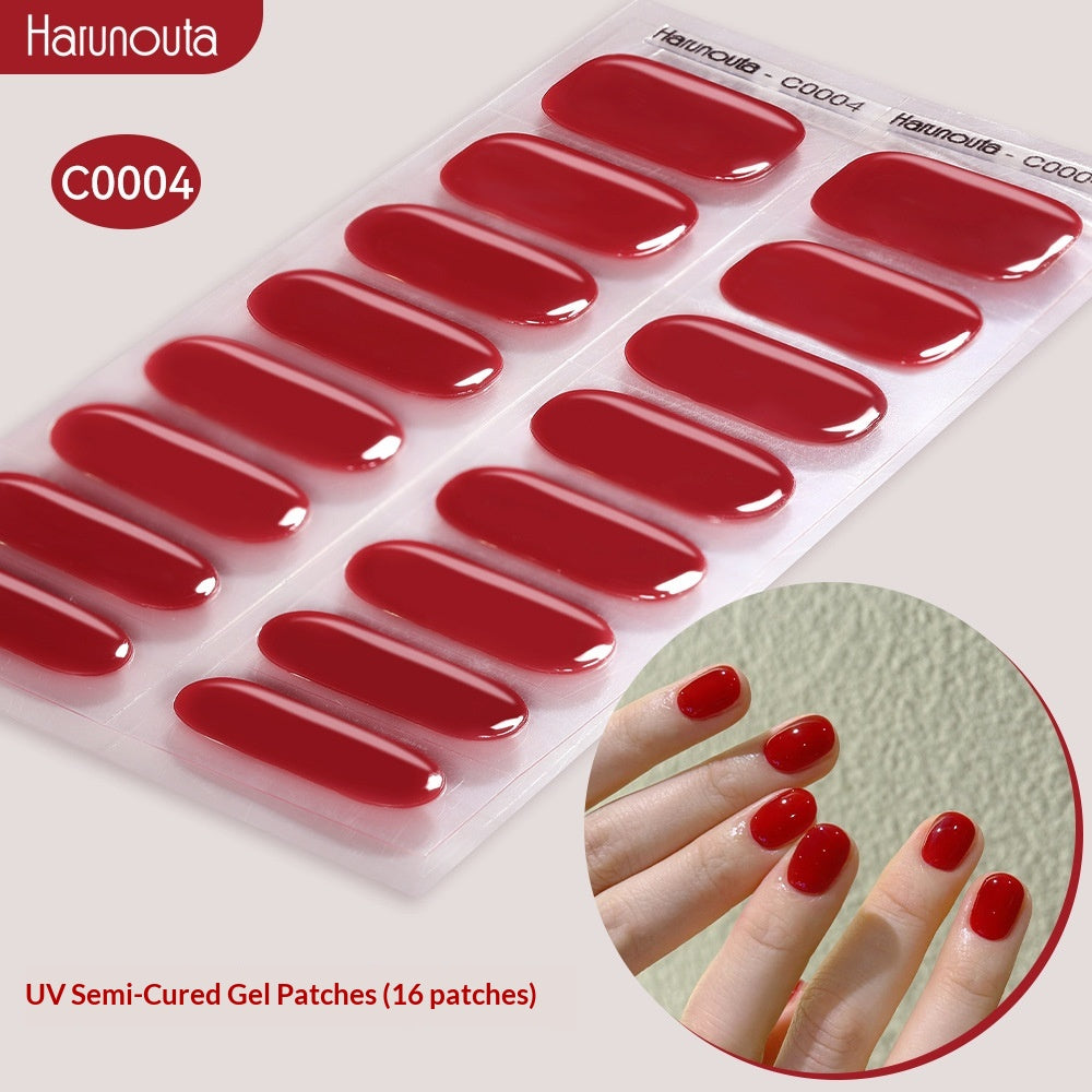 Waterproof Glitter Gel Nail Stickers Long-Lasting UV-Cured Nail Art