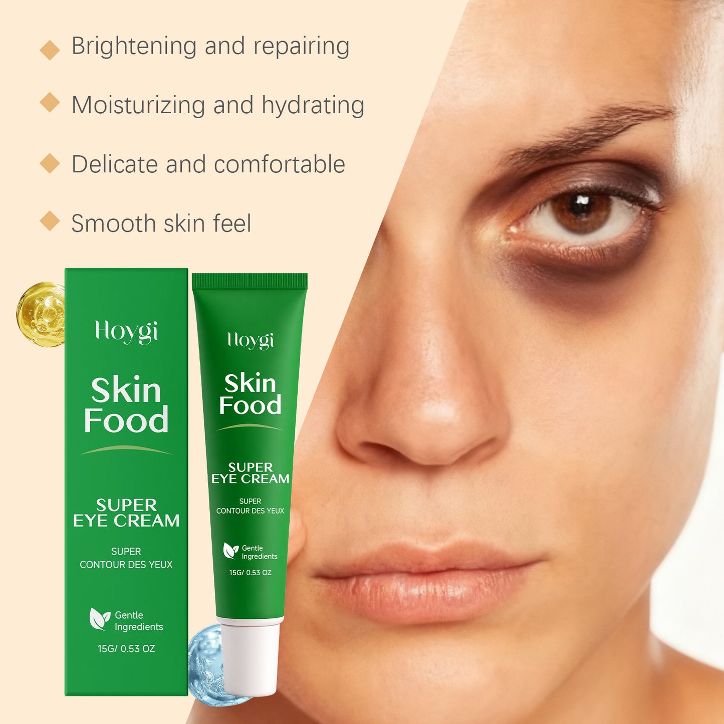 Nourishing Eye Cream - Hydrating 15g Moisturizer for Dark Circles & Puffiness
