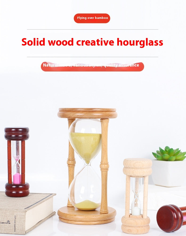 Wooden 30-Minute Hourglass Timer - Beech Style Decorative Kitchen & Home Accent