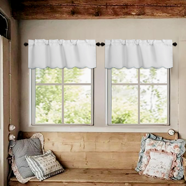 Blackout Window Valances - 2 Panels, 42"x18" - Black