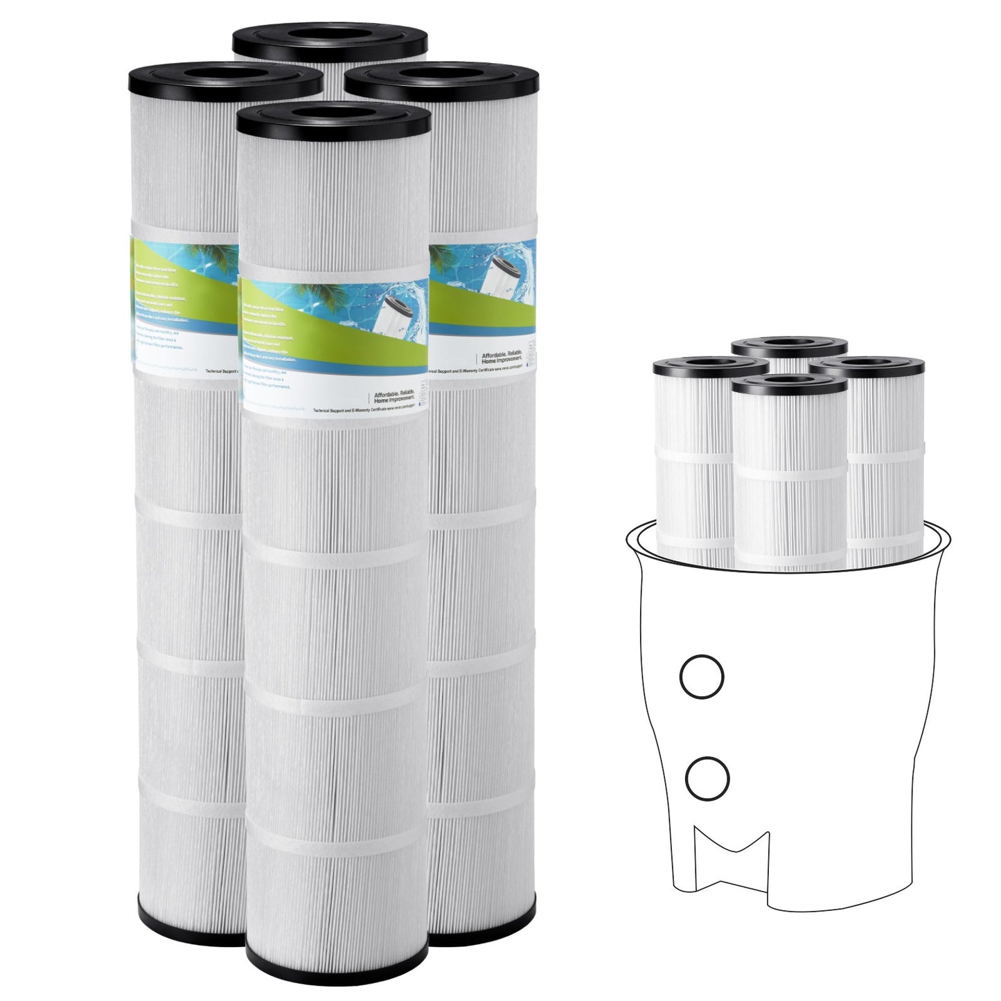Pool Filter Cartridge 130 Sq. Ft for Spa & Hot Tub - Compatible with Pentair CCP520