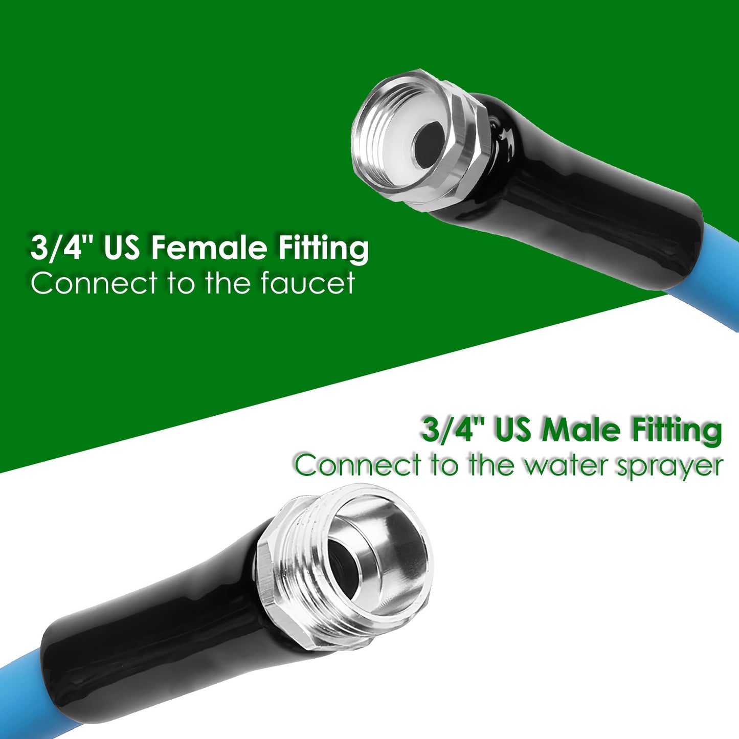 Heavy Duty Flexible Garden Hose - Kink-Free, Leak-Resistant, 3-Layer PVC