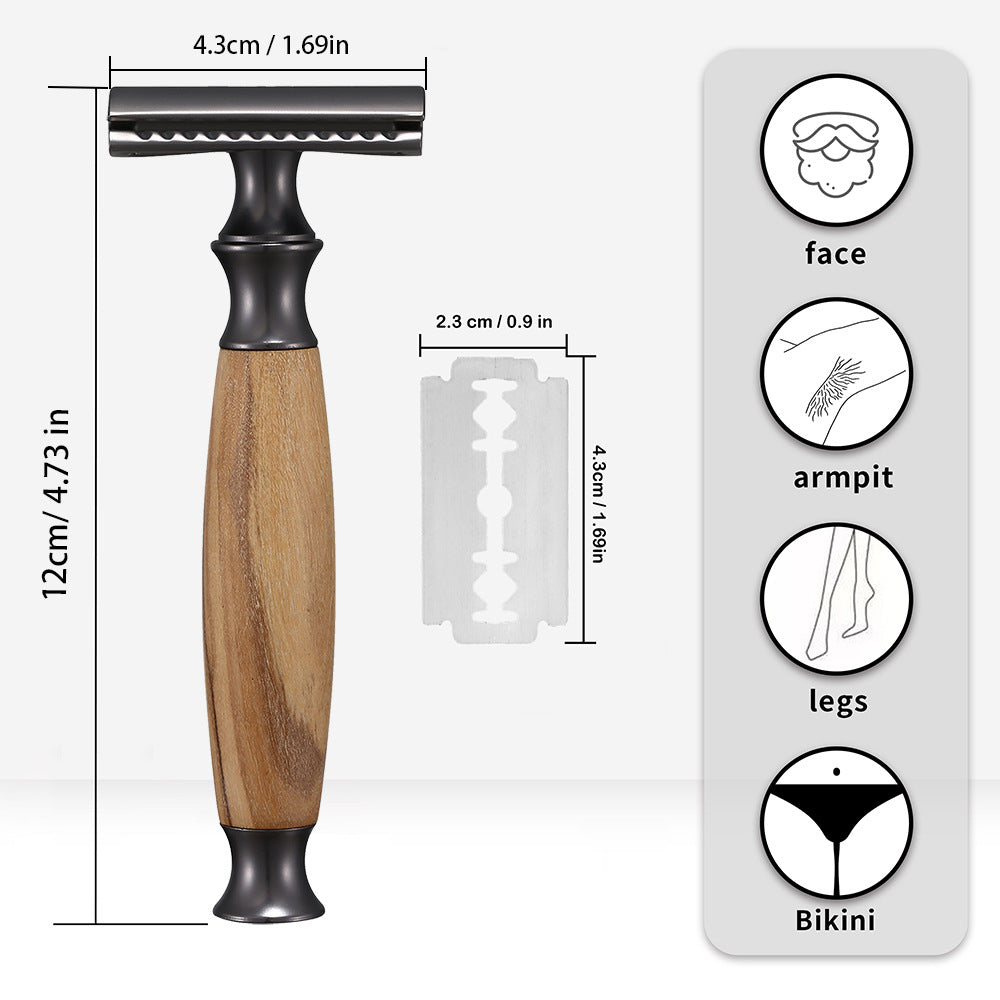 Men's Copper Manual Razor with Metal Shaving Razor Holder - Classic Grooming Tool