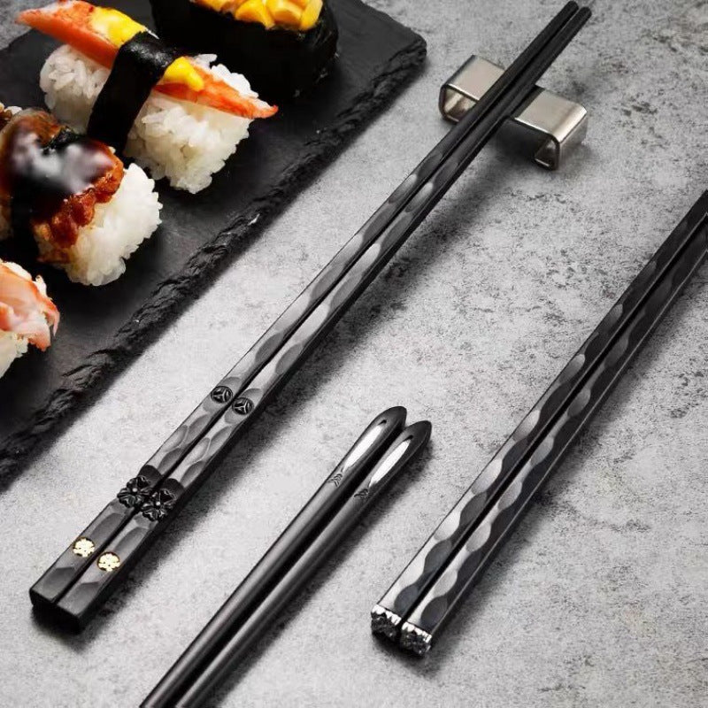 Family Alloy Chopsticks Set - Mold-Free, Antibacterial, Durable, Japanese Style