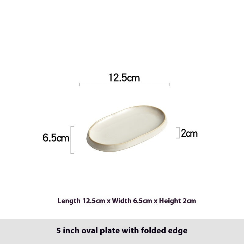 Ceramic Fish Steaming Plate - Household Kitchen Dining Tableware