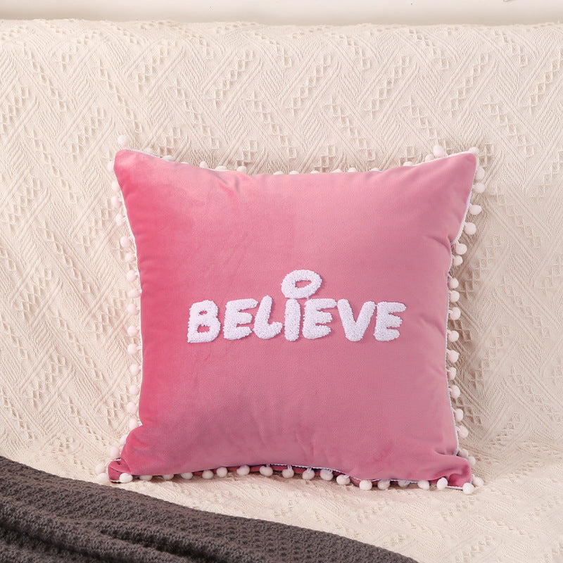 Modern Plush Cushion Cover 45x45cm - Multi-Color Throw Pillow for Home & Office