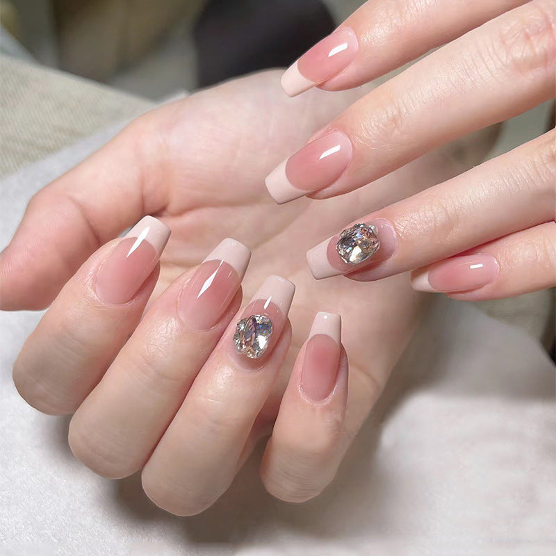 Women's Nail Art Kit with Detachable Color Variants - Spicy White Armor Design