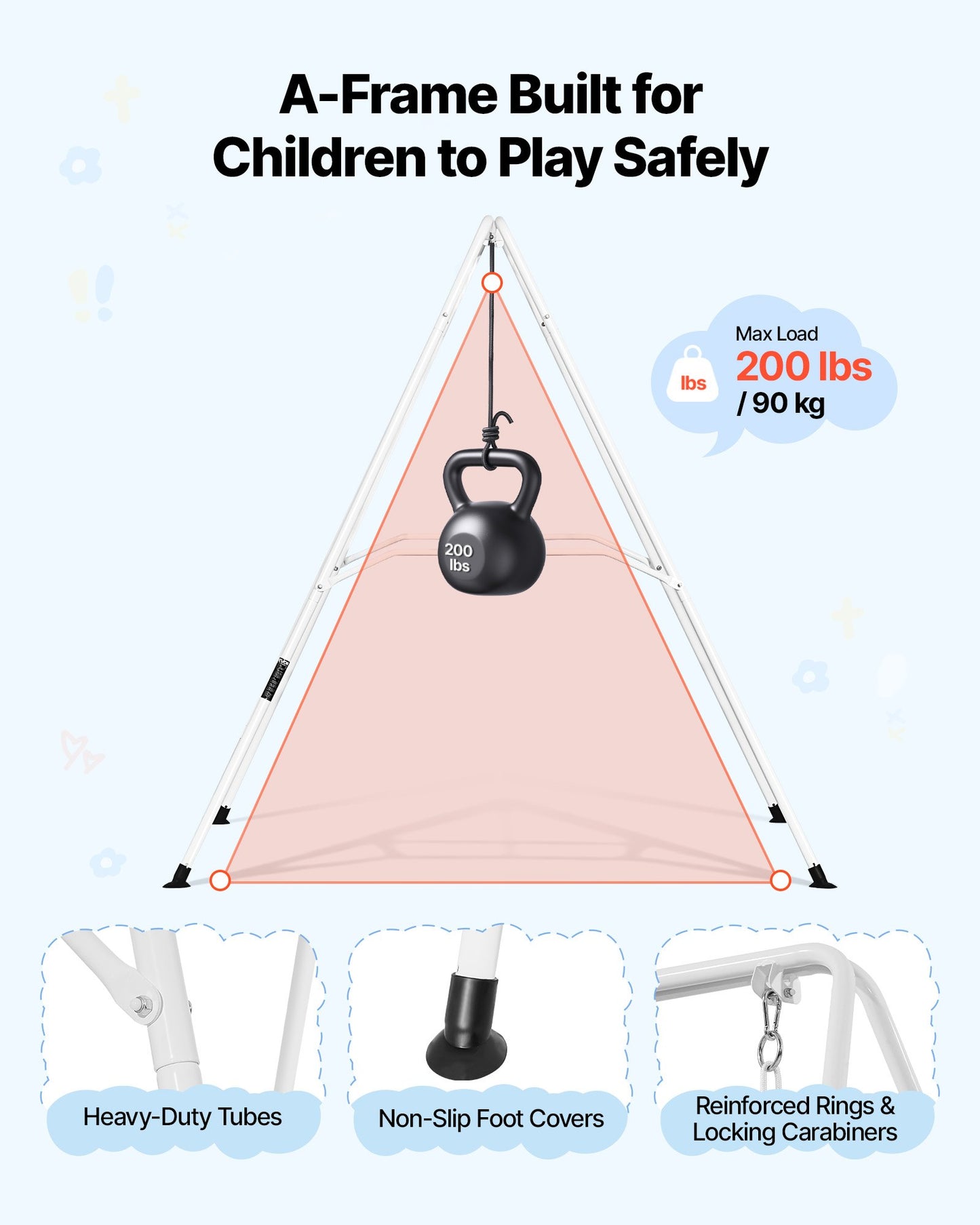 Toddler Swing and Jumper Set - Indoor Outdoor Play Equipment, Foldable Metal Frame, Black