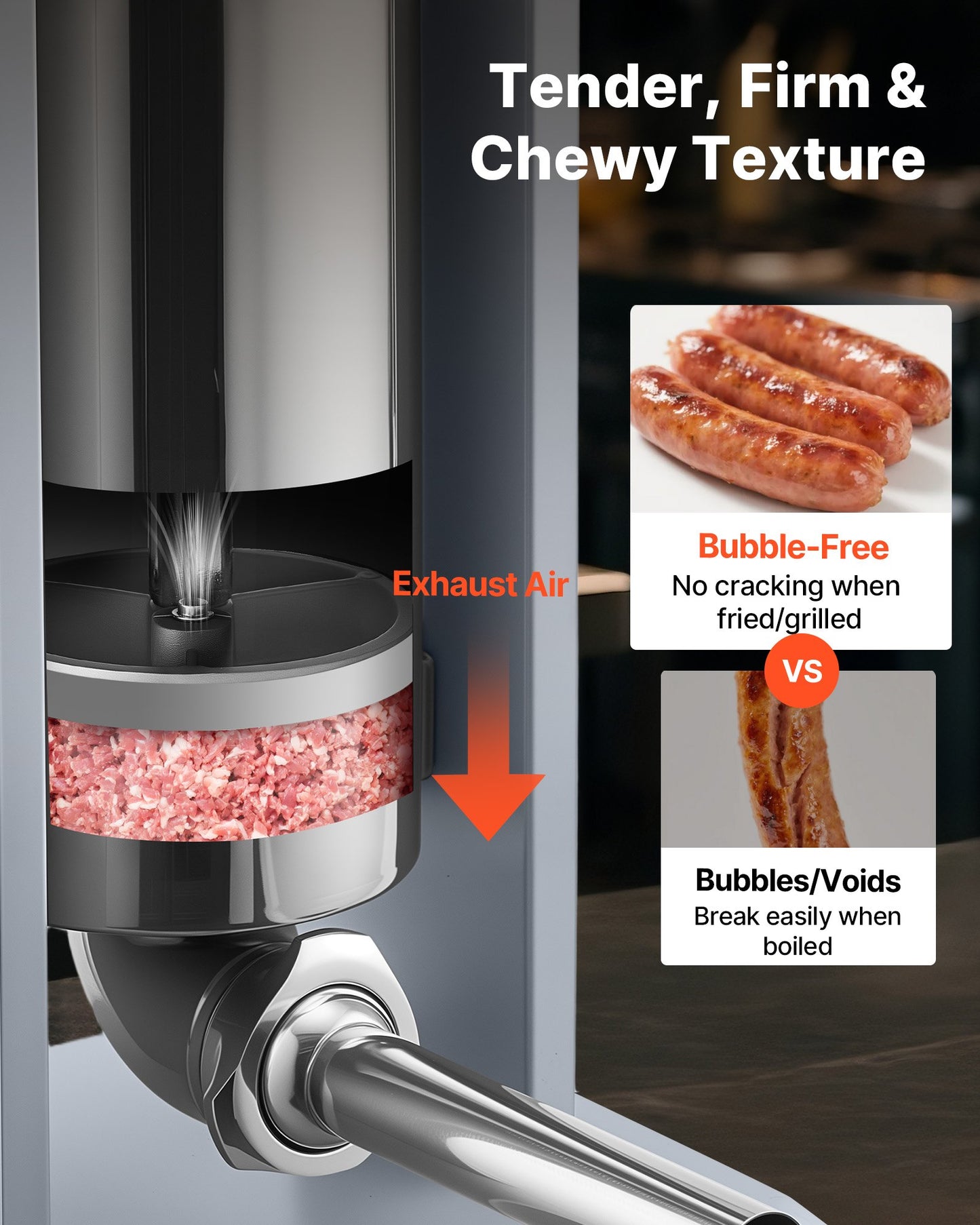 Manual Sausage Stuffer 11 Lb Vertical Meat Filler with 5 Tubes Stainless Steel