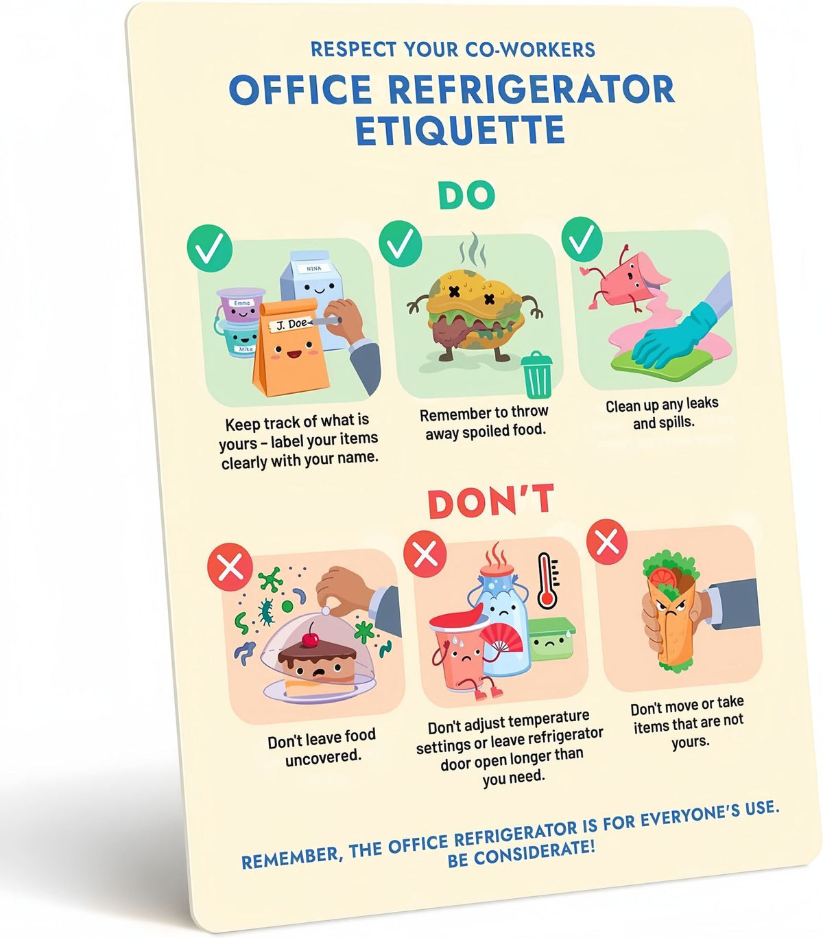 Kitchen Refrigerator Magnets Food Conversion Table - Soft Magnetic, 15x20cm