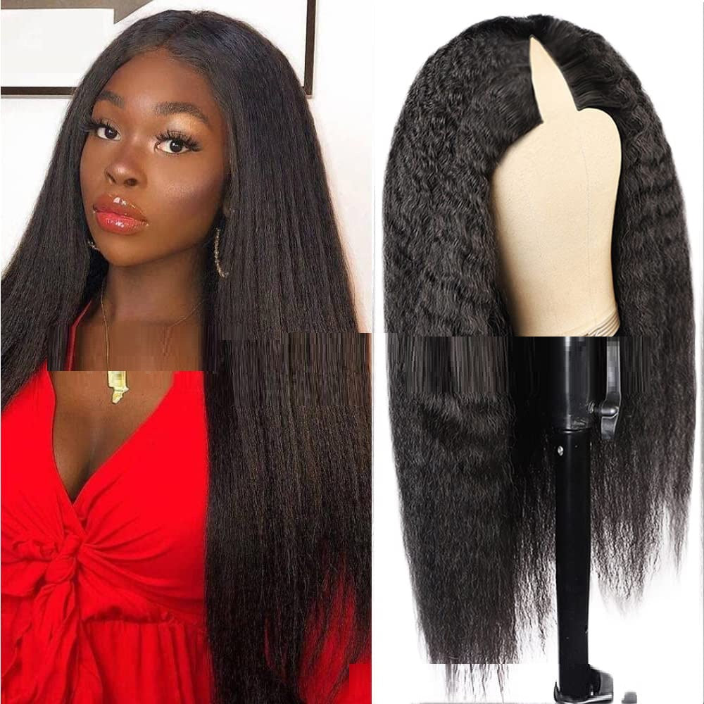 Human Hair Wigs - Yaki Straight Lace-Free Mechanism Wig for Women