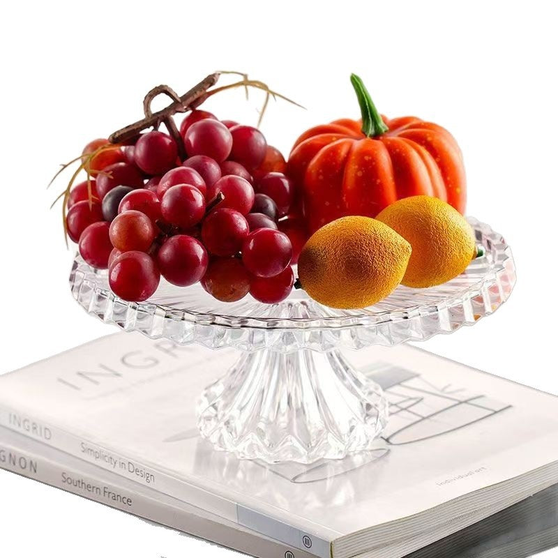 Elevated Glass Fruit and Candy Tray - Modern Minimalist Home Storage
