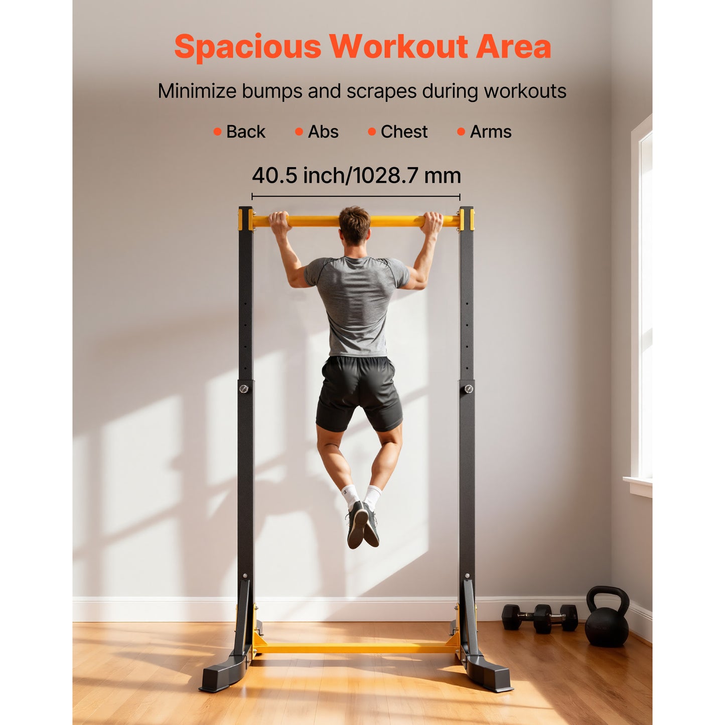 Portable Pull Up Bar Station - Heavy Duty Steel, 330LBS Capacity, 8-Level Height Adjustment