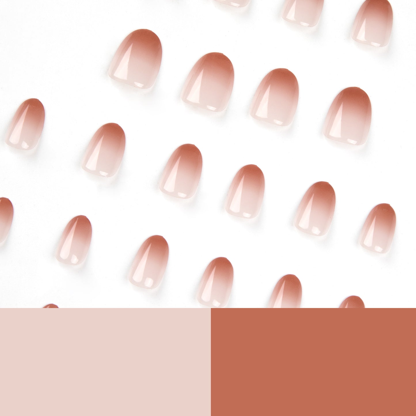 Color Gradient Nail Stickers - Removable Fake Nail Tips for Ladies, 24 Nails