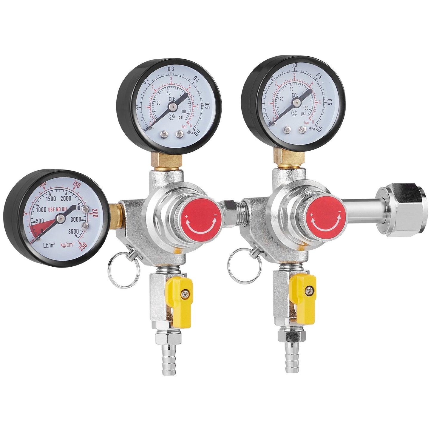 CO2 Regulator Gauge with 0-60 PSI Adjustable Pressure Control
