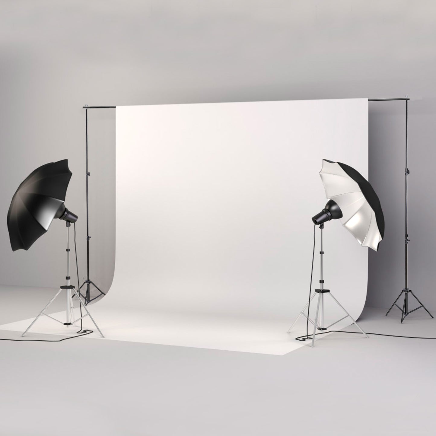 Adjustable Photography Backdrop Stand Set with Carrying Bag - Black