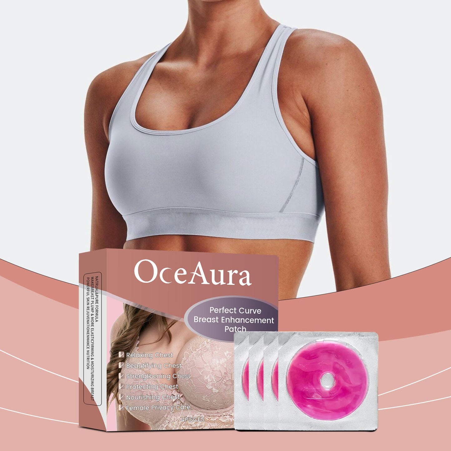 Firming Chest Skin Care Patch - Moisturizing Herbal Breast Treatment - 4 Pack