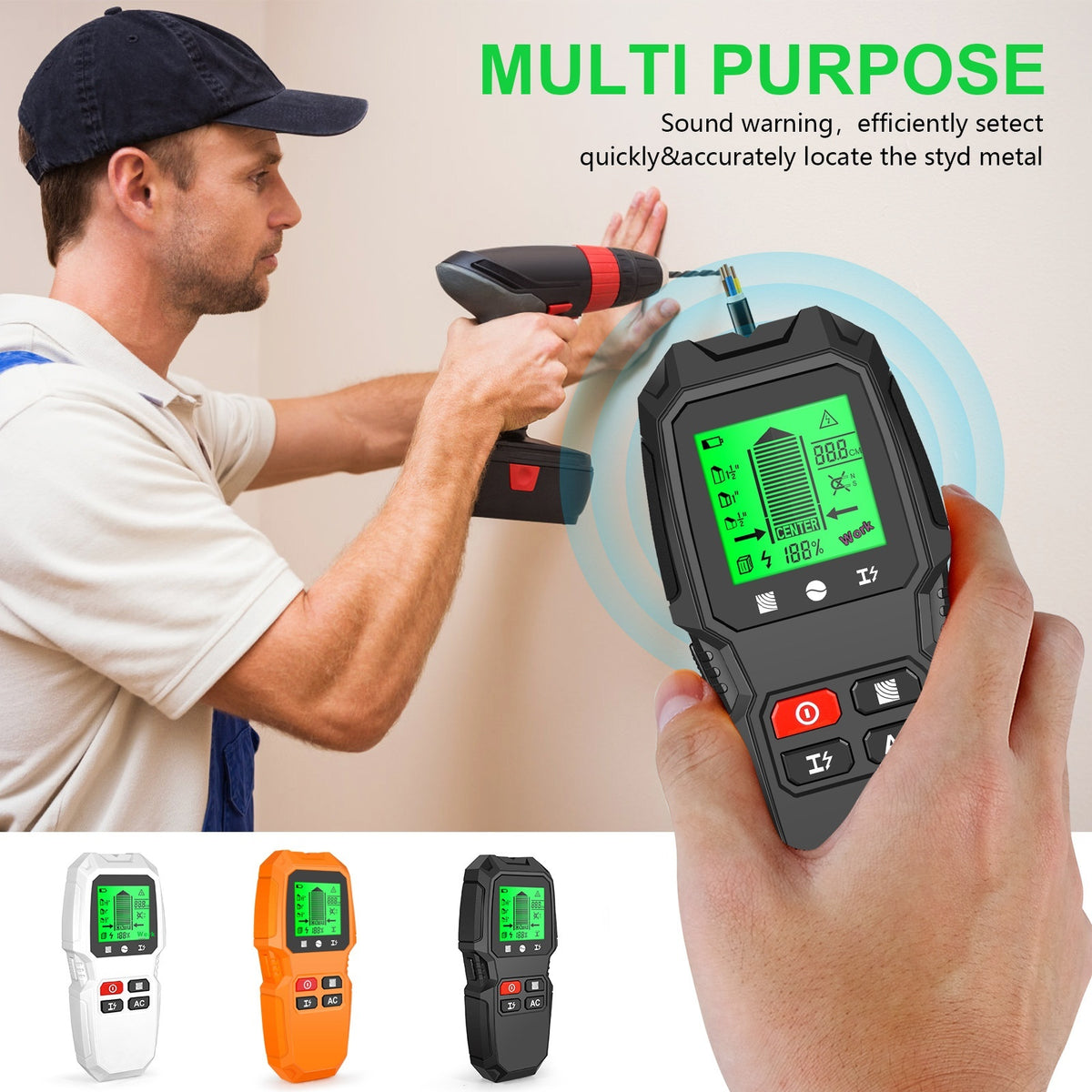 5-in-1 Wall Detector Wall Metal Wood Wire Scanner Measuring Instrument