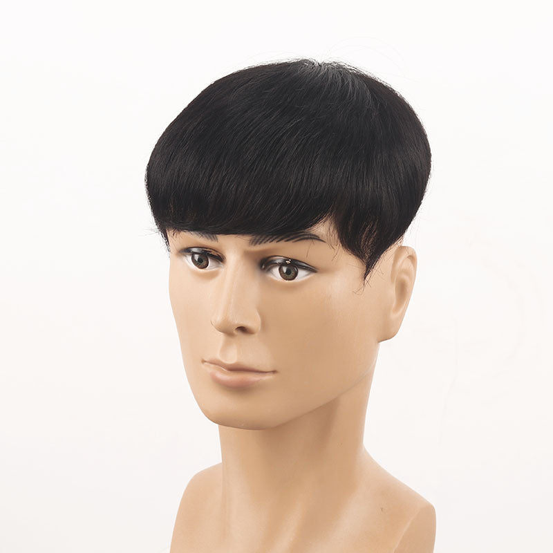 Men's Short Hair Wig with 16x18 Mechanism and Natural Black Variants
