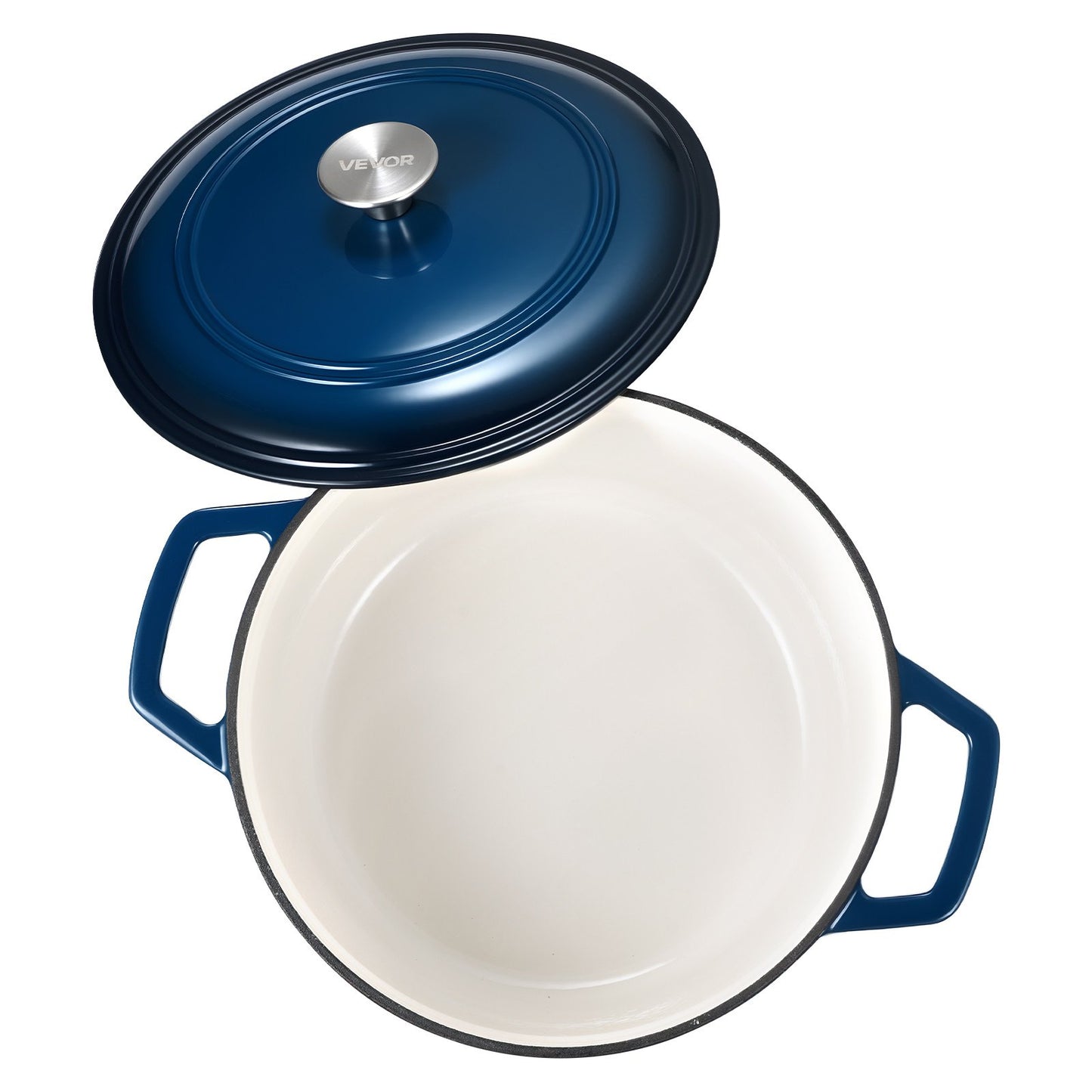 6QT Enameled Cast Iron Dutch Oven - Heavy Duty, Blue