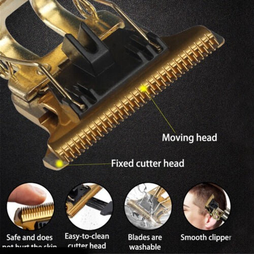 Professional Cordless Hair Clipper & Beard Trimmer - Rechargeable Metal Body