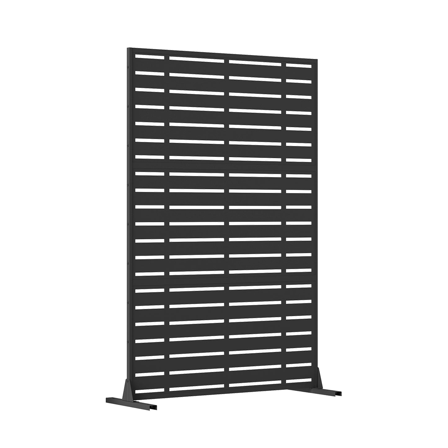 Outdoor Privacy Screen, Freestanding Patio Screen With Metal Frame &