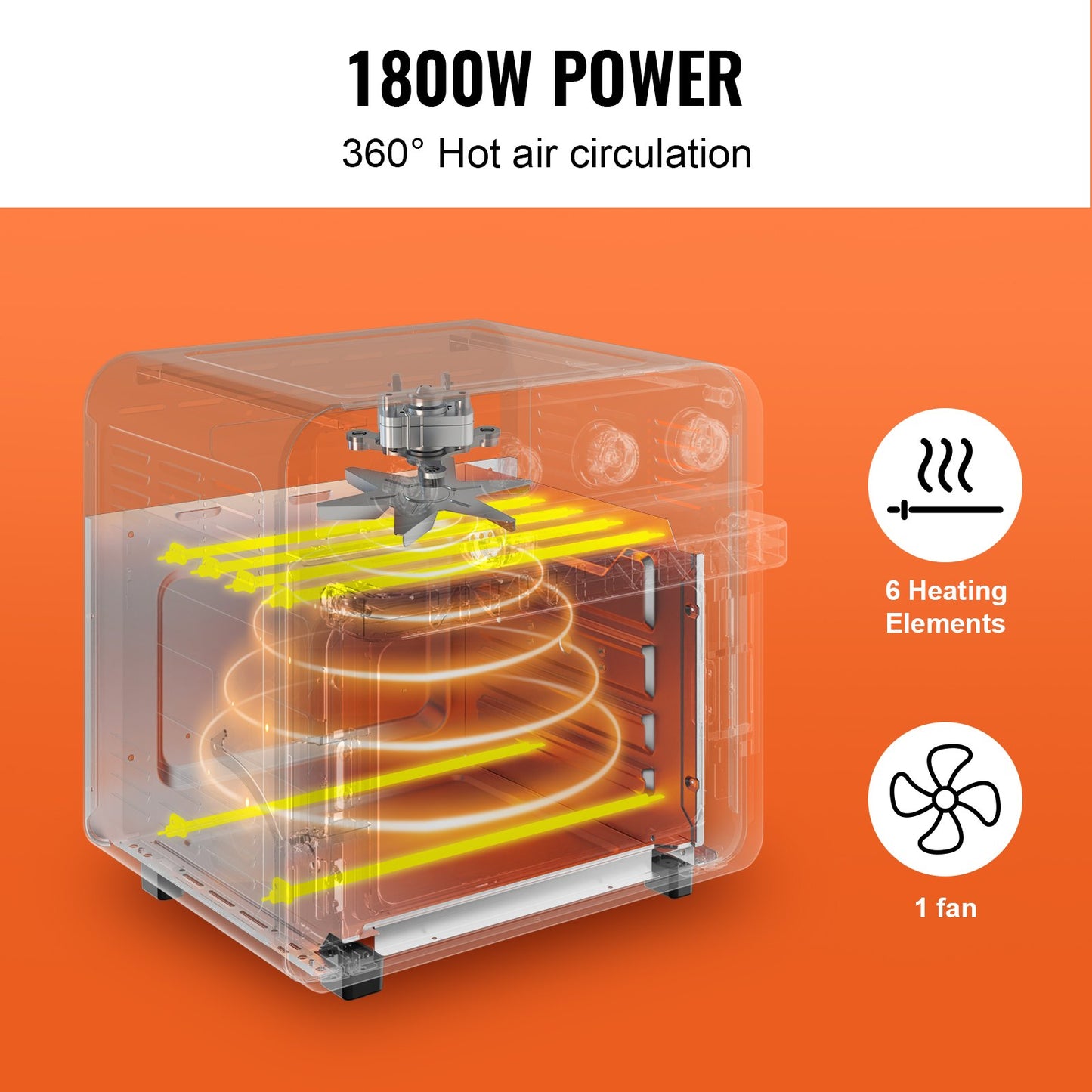 7-in-1 Air Fryer Toaster Oven 18L Convection Oven Stainless Steel
