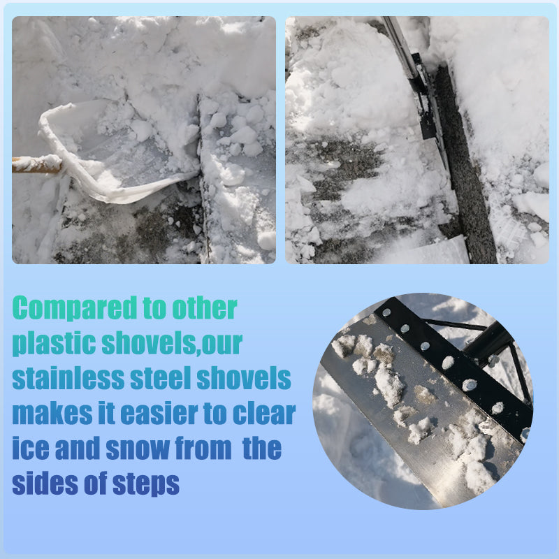 Stainless Steel Snow Shovel with Modular Handle - Garden & Ice Removal Tool Set