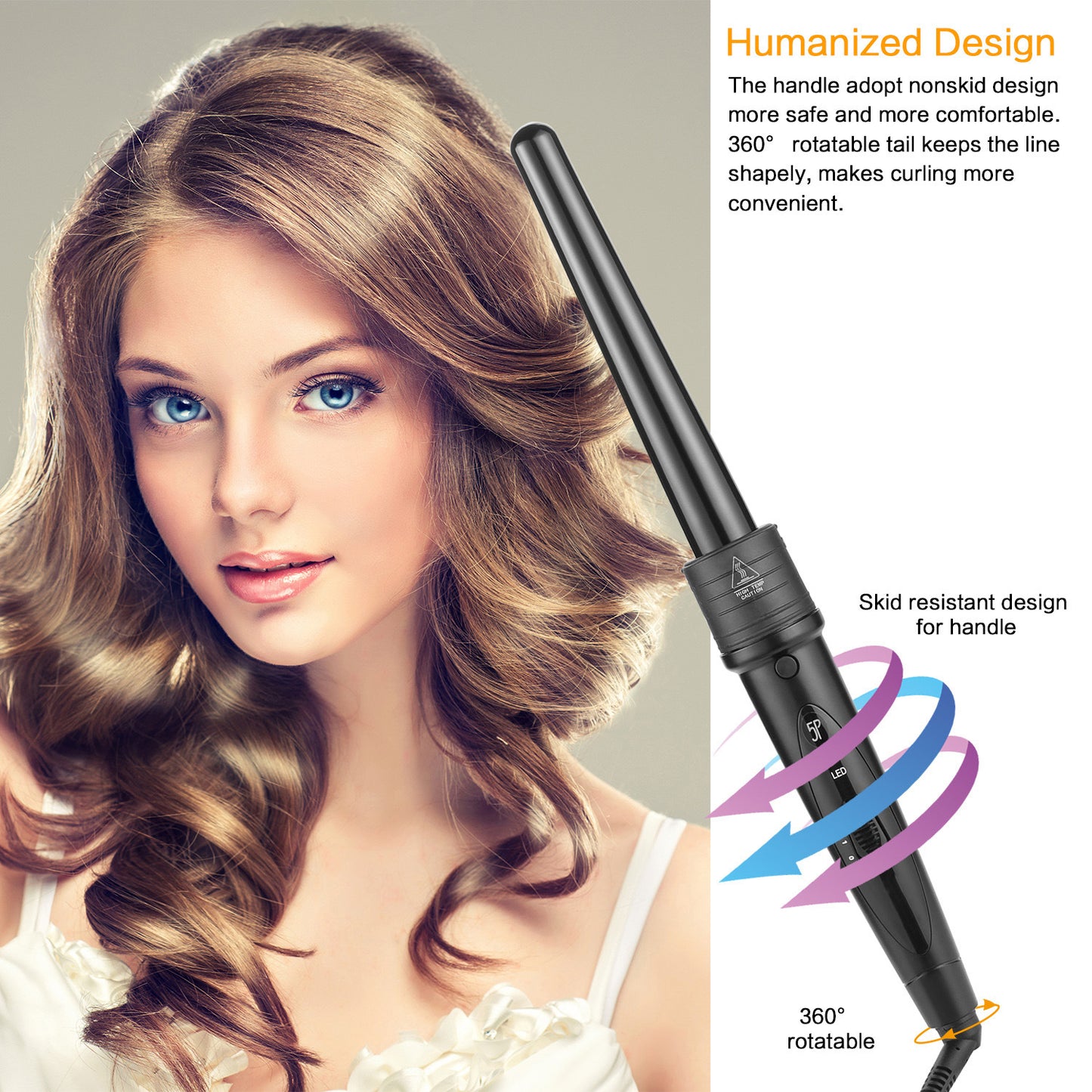 Multifunctional 5-in-1 Ceramic Hair Curler with Adjustable Temperature