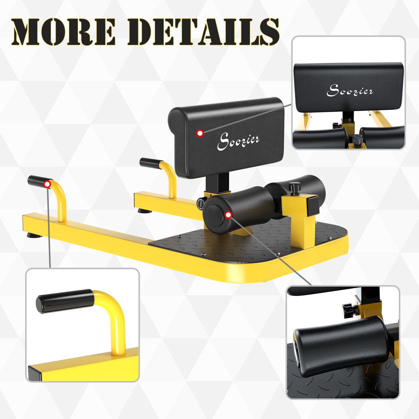 3-in-1 Push Up, Sit Up & Squat Machine - Yellow Home Gym Equipment