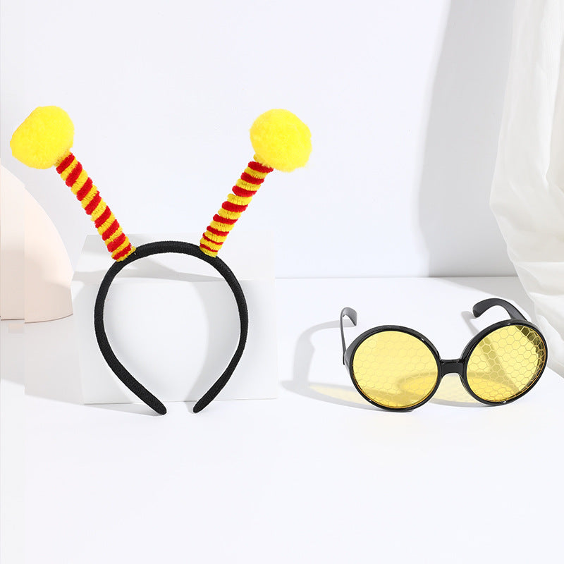 Bees Party Headband Glasses Set for Kids and Adults - Unisex Costume Accessory