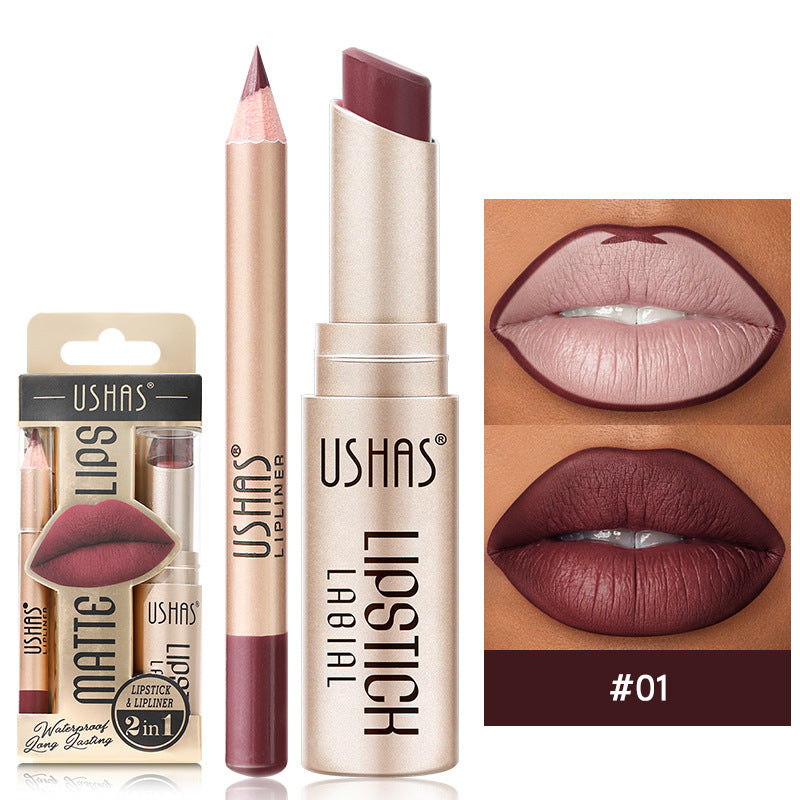 Matte Long Lasting Waterproof Nude Lipstick - Moisturizing & Discoloration Resistant
