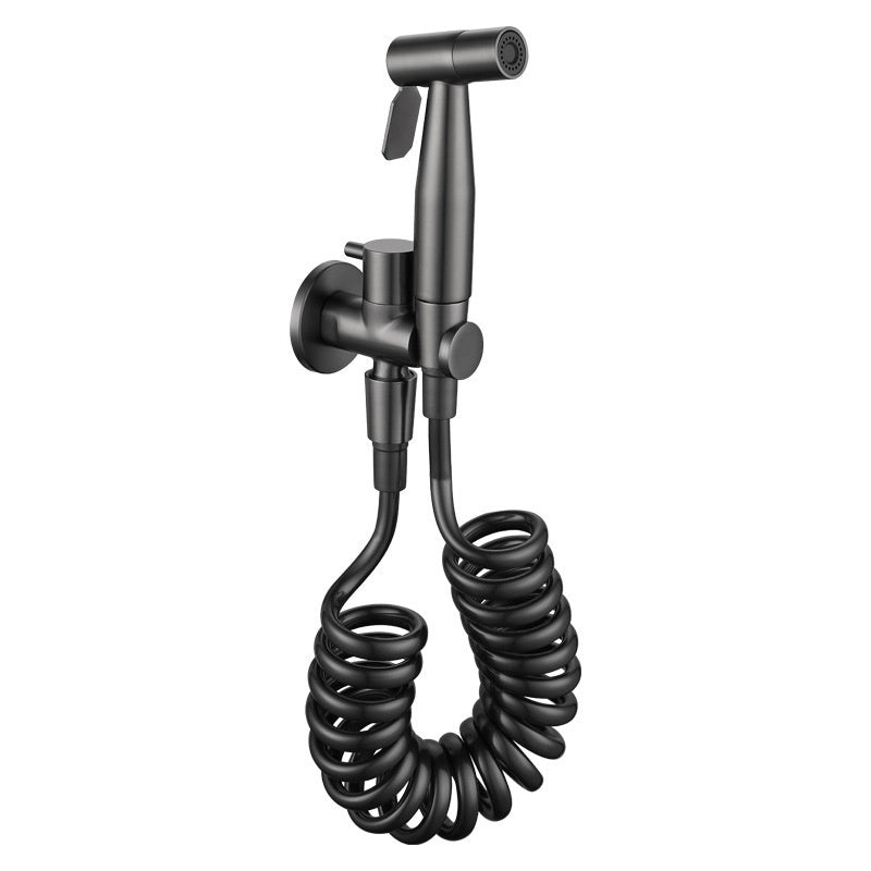 High Pressure Water Spray Gun with Spring Tube for Toilet and Bathroom Use