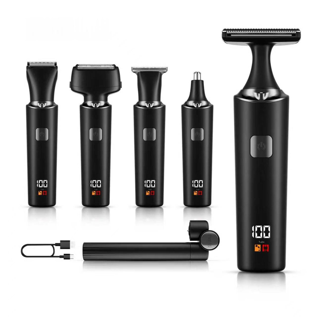 Multifunctional Men's Electric Shaver Trimmer Set - Black