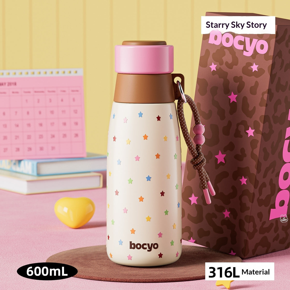 Women's Insulated Milk Bottle Cup with Stainless Steel Interior - 600ml