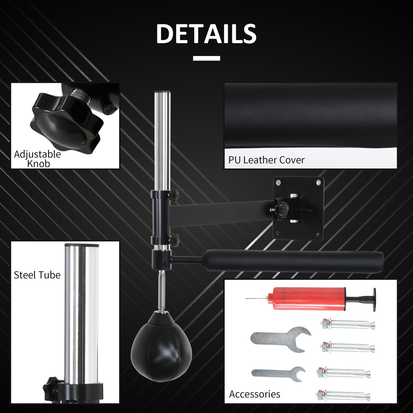 Height Adjustable Speed Bag for Boxing & MMA Training - 9" H x 7" Dia.