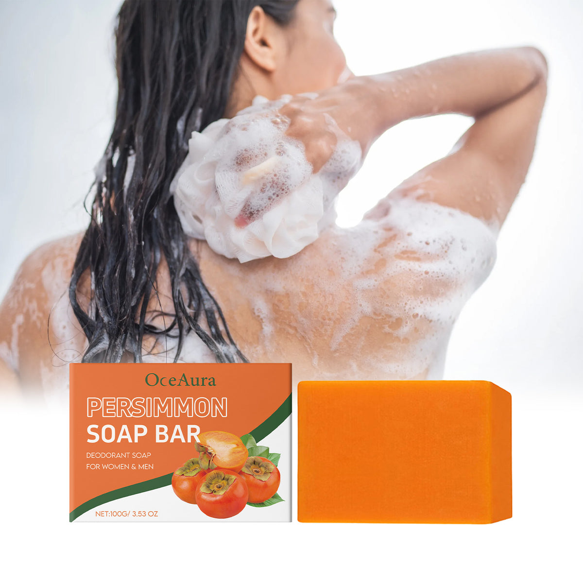 Persimmon Bath Soap - Exfoliating & Moisturizing 100g