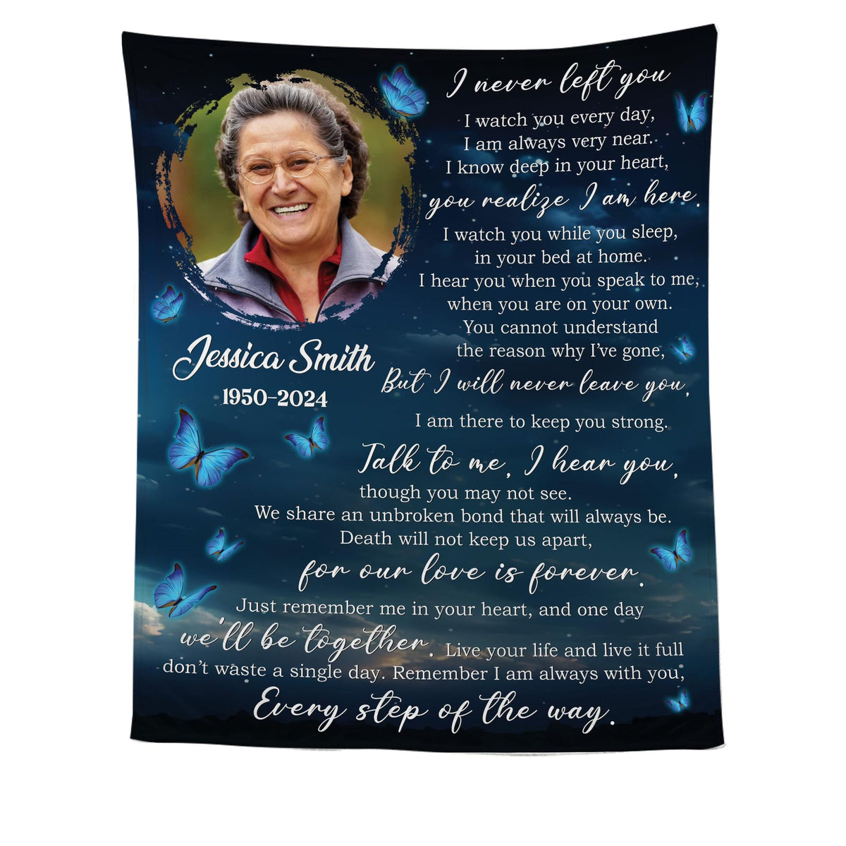 Personalized Flannel Blanket with Photos and Text - Customizable Sizes & Styles